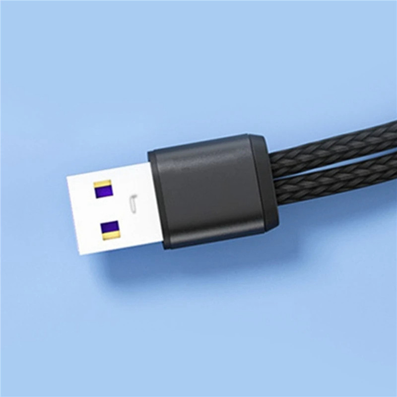3X 6A Fast Charging Dual Port Type-C Splitter Charging Cable Powered Device Cord Powered Up TYPE-C+T