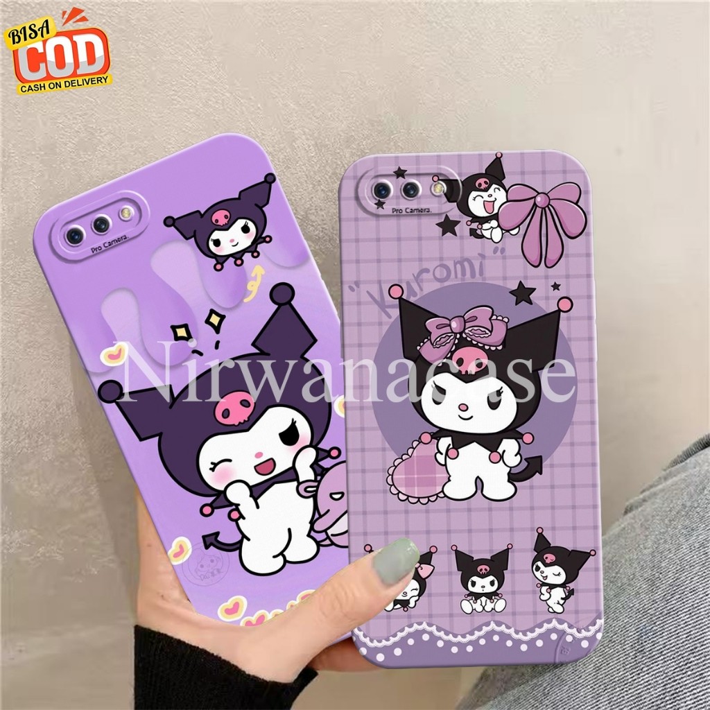 Sillikon Hp Oppo A3S - Oppo A1K - Realme C1 - Realme C2 Motif Kuromi Case Pro Camera Lentur - Fashio