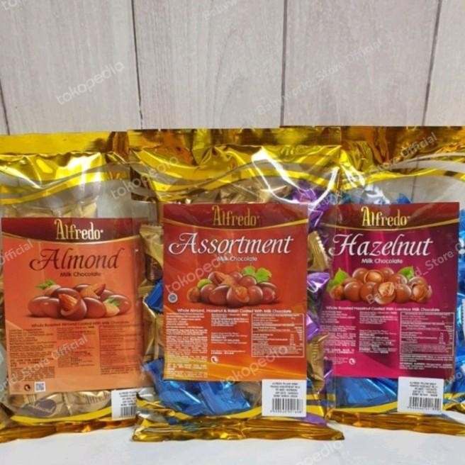 

Alfredo Coklat chocolate Pack 200gr Coklat Almond / Hazelnut / Assortment / Tiramisu Dark Almond