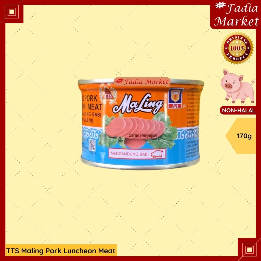 

1 KARTON 48pcs TTS Maling Ham Babi Pork Luncheon Meat NON HALAL 170g