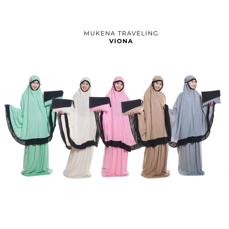 mukena katun rayon premium Mukena Dewasa Rayon Traveling Viona mukena traveling mini