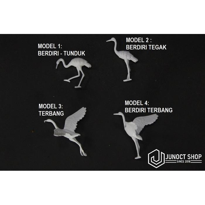HEWAN FIGURE BURUNG BANGAU PUTIH - DIORAMA / MAKET / MINIATUR - M1- B:TUNDUK