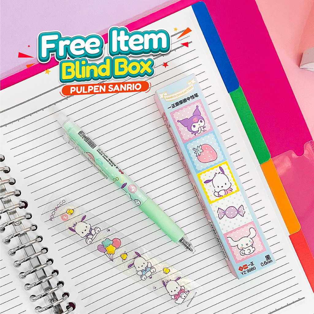 

HADIAH PEMBELIAN Pena Gel Blind Box Sanrio Pochacco My Melody 0.6mm Lucu Aesthetic Bonus Stiker