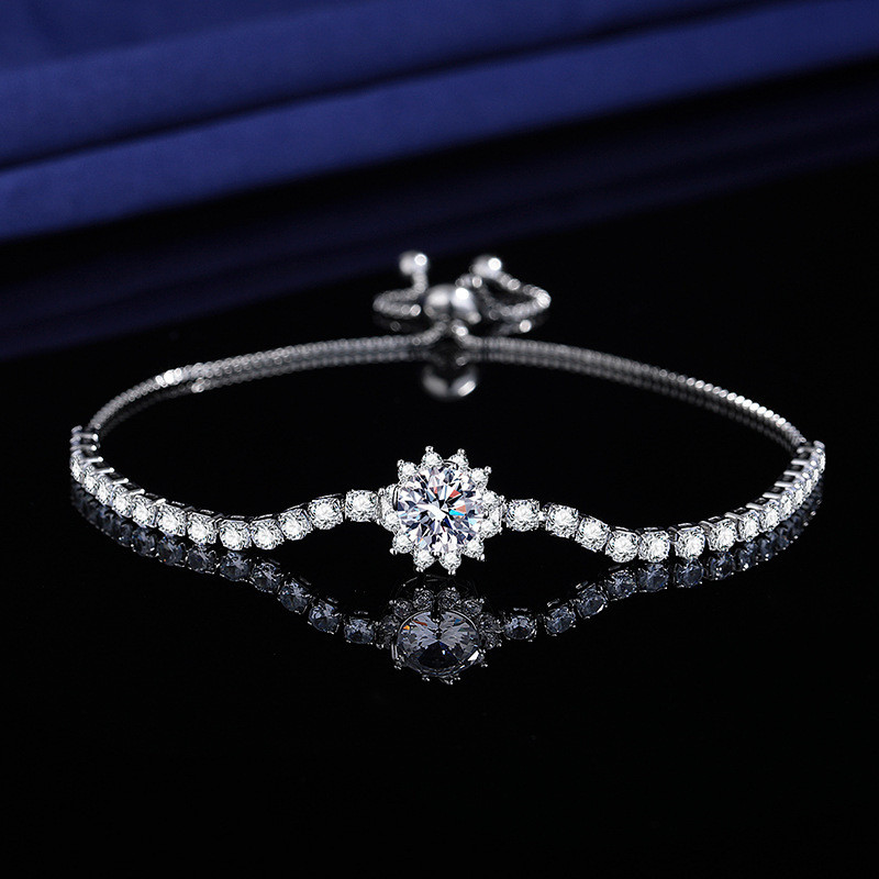 Gelang Bunga matahari moissanite Jepang dan Korea gelang perhiasan berlian dua karat sumber tarik wa