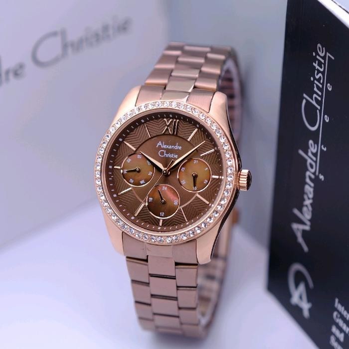 ALEXANDRE CHRISTIE AC 2827 ROSEGOLD BROWN WANITA. ORIGINAL Stainless Watches