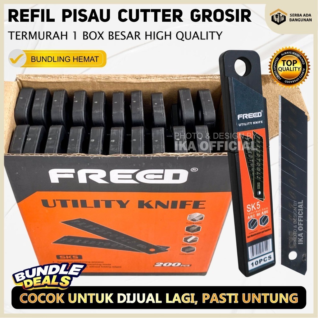 

SAB Isi Cutter Besar merek Freed (1dus isi 20pak) / Isi cutter cuter besar / refill kater