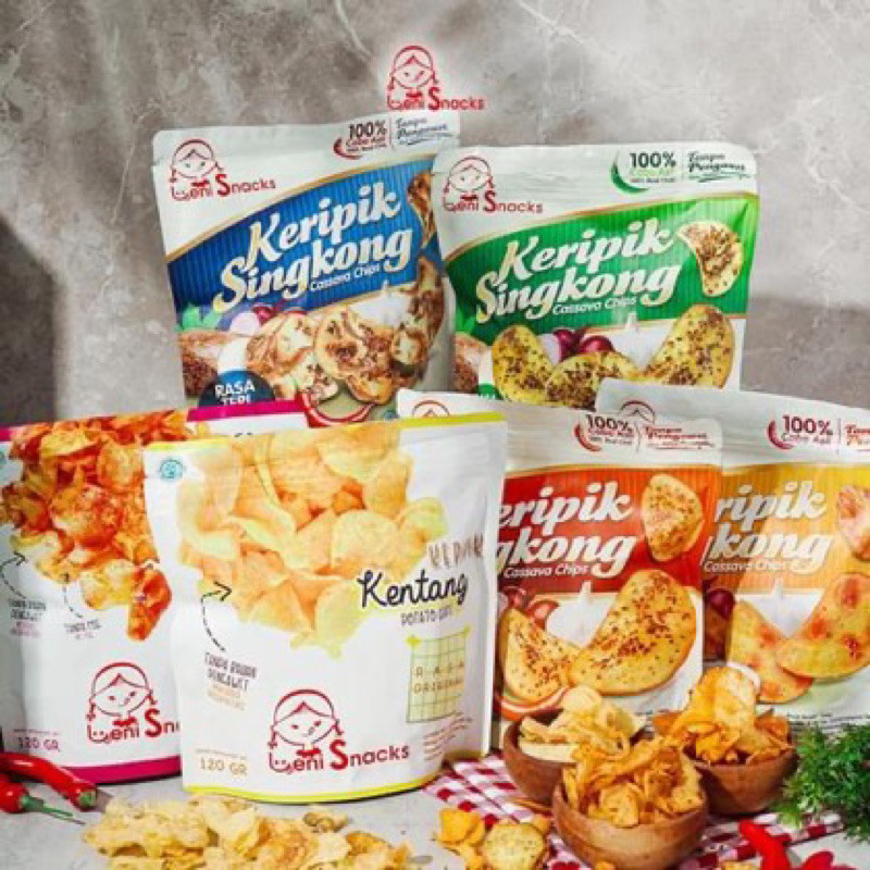 Leni Snack Keripik Kentang Potato Chips Leni Snack Keripik Singkong Cassava Chips