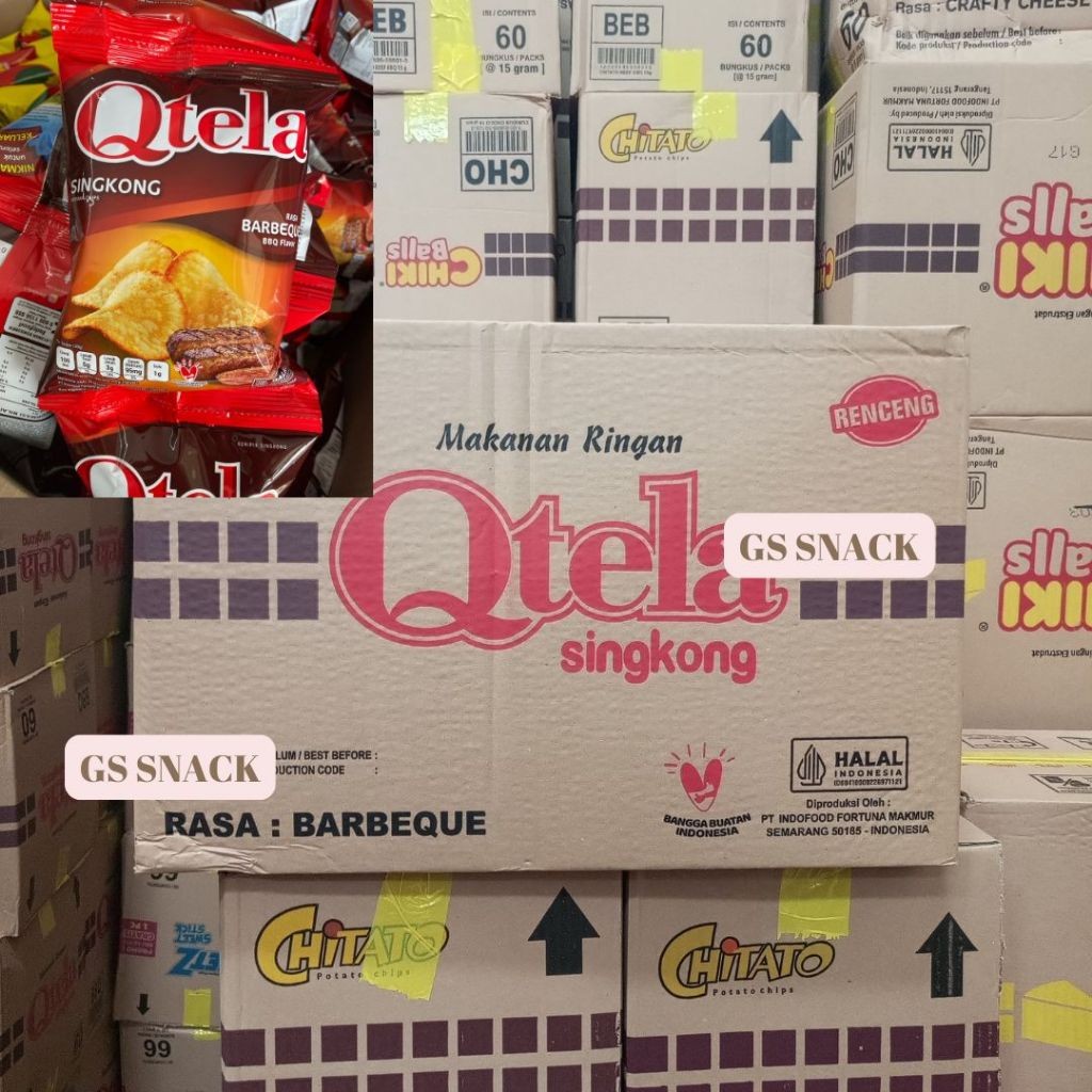 

1 dus isi 60pcs QTELA SINGKONG BBQ RENCENG