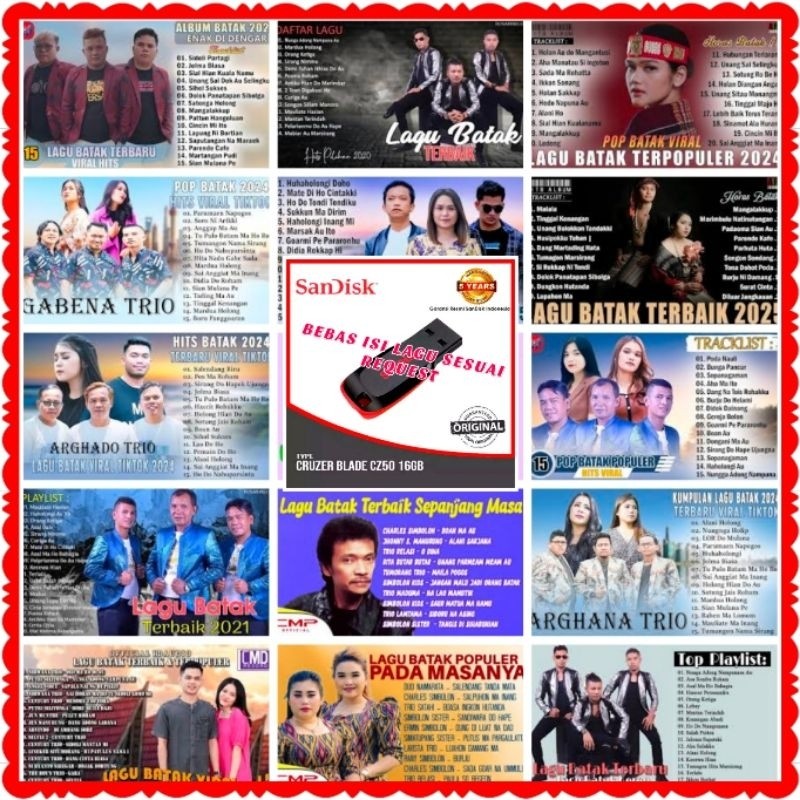 USB MOBIL MUSIK BATAK LENGKAP TERLARIS