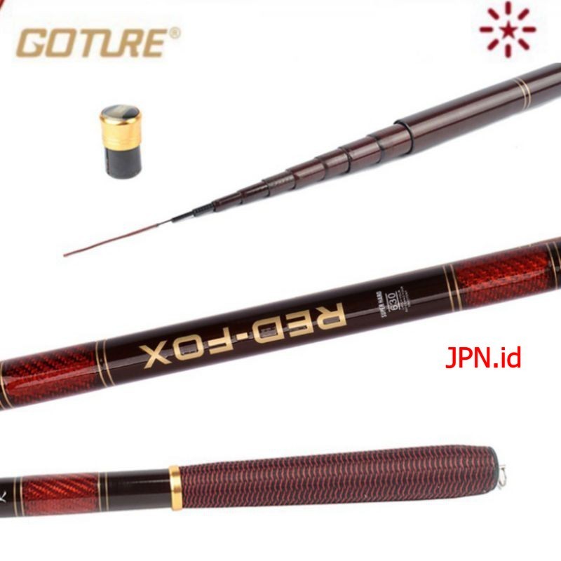 Goture Red Fox Rod Carbon Joran Pancing Tanago Micro Fishing - JPN