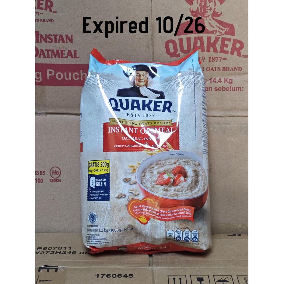 

Quaker Instant Oatmeal 1200 gr 1,2kg Merah