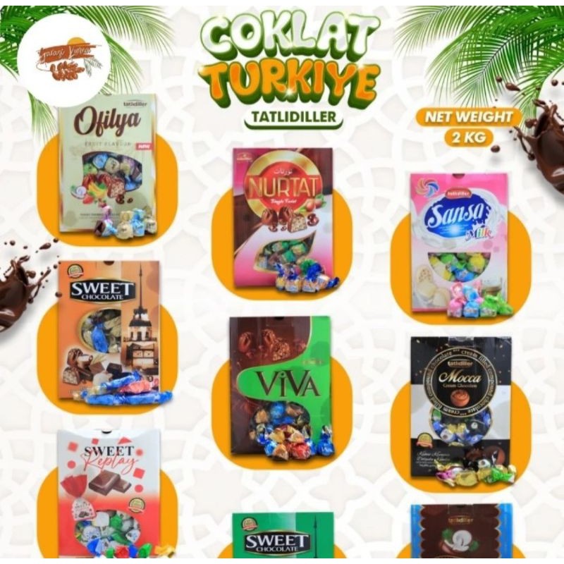 

coklat turki mix 2kg / coklat arab / coklat kuncir / coklat oleh-oleh haji umroh