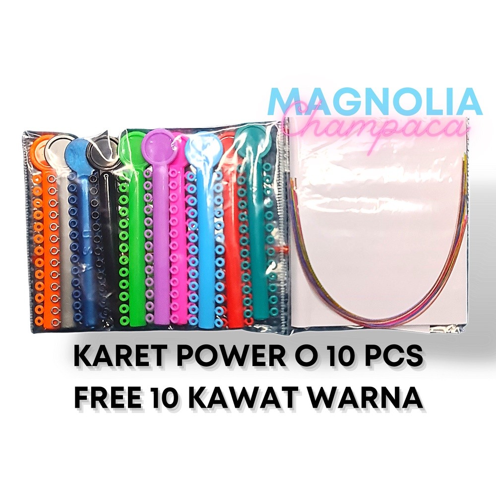 Karet Behel Power O 10 pcs Free Kawat Warna/Behel fashion/Manika