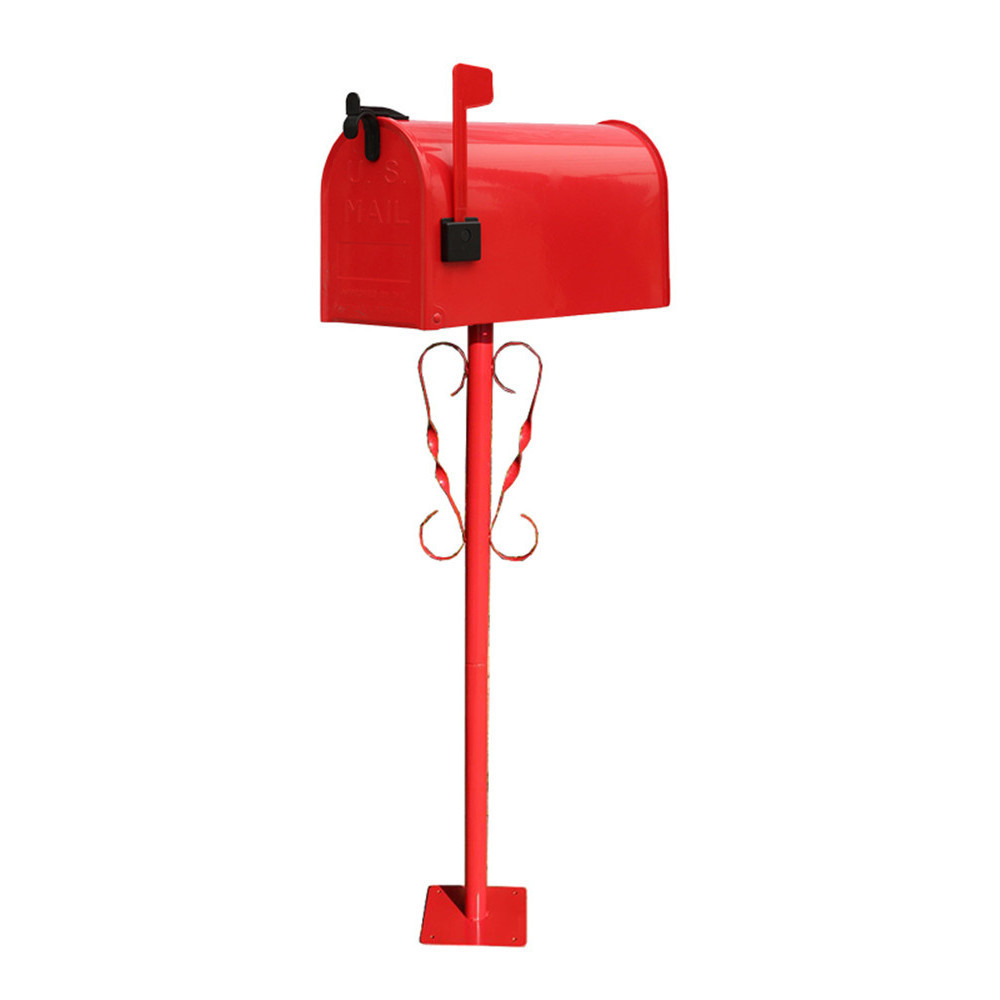 

American Mailboxes with Stand Outdoor Garden Park Villa Metal Postbox Newspaper Letter Box 170x218x400mm Post Mount Letterbox