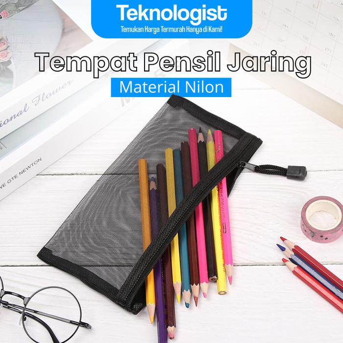 

Tempat Pensil Jaring Transparan Document Organizer Zipper Bag