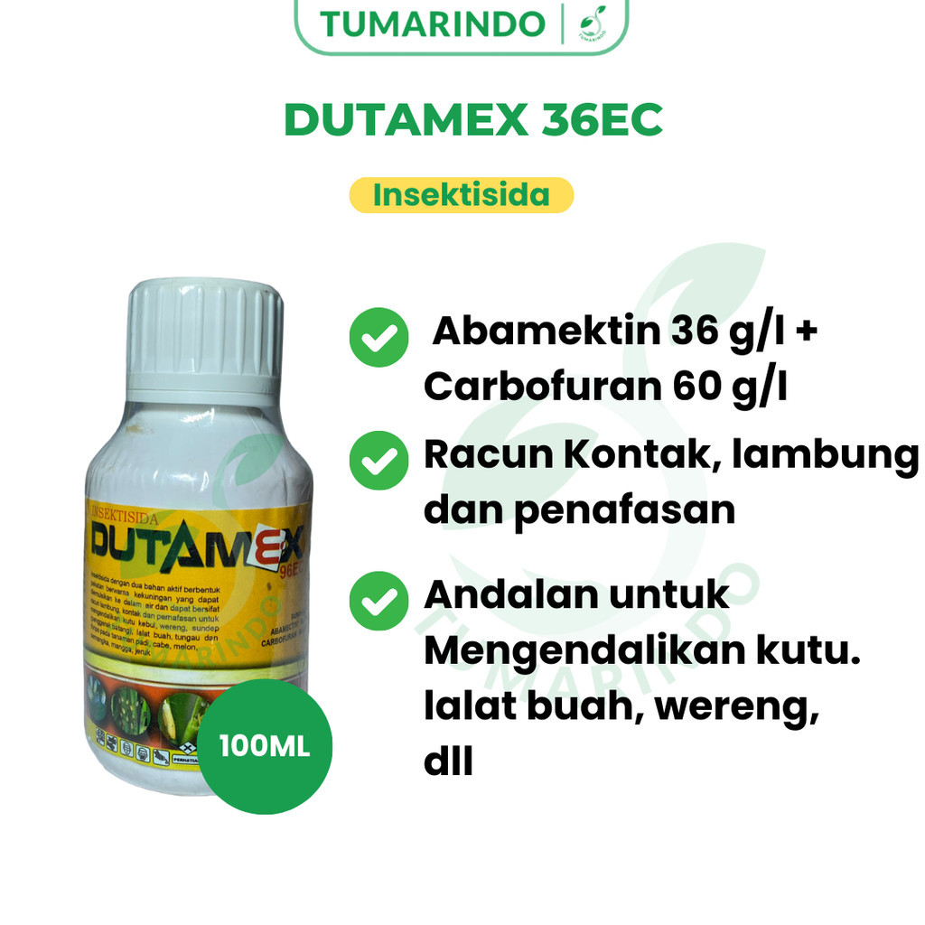 DUTAMEX 36EC 100ml Insektisida Abamektin Carbofuran Lalat Buah Kutu Kebul Wereng Sundep pada Tanaman