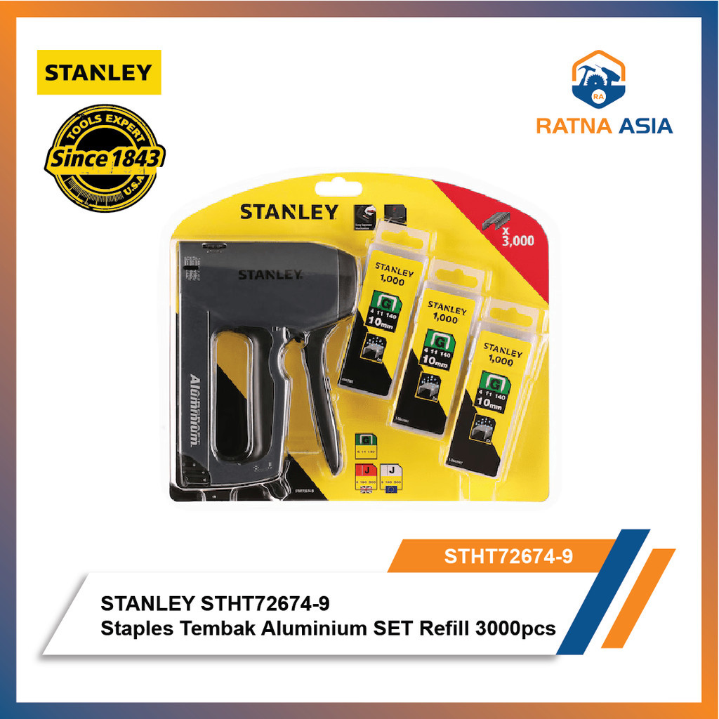 

Staples Stanley STHT72674 Besar Aluminium TR250 + 3000 Staples Pack