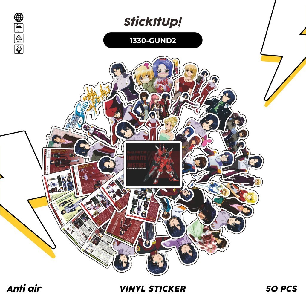 

COD✨ 100 Pcs Stiker Pack Gundam Seed Athrun Zala Cagalli Yula 2 Lucu Aesthetic Vynil Waterproof untuk Freebies Sticker Buku Journal Casing HP Laptop