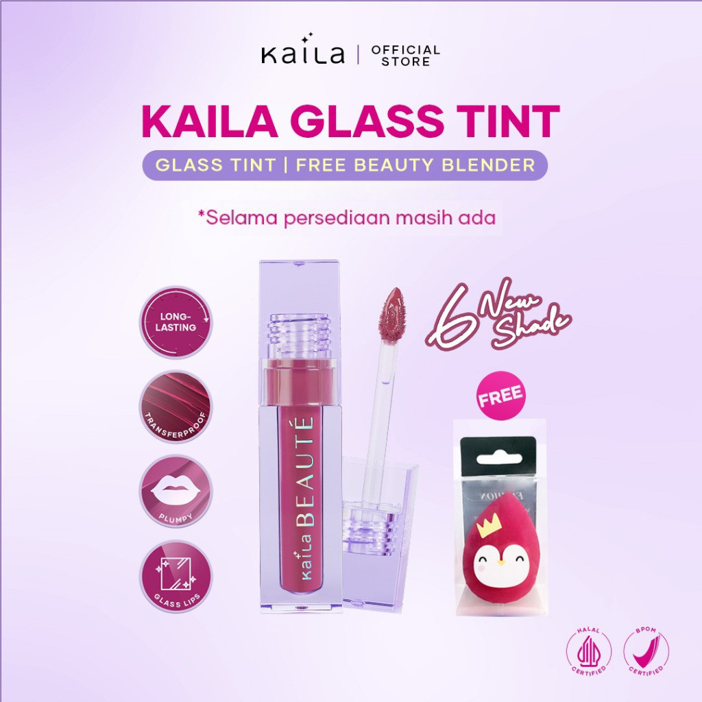 INCES - Kaila Beaute Glass Tint - Lip Tint Infused Skincare Transferproof & Tahan Lama dengan Hyalur