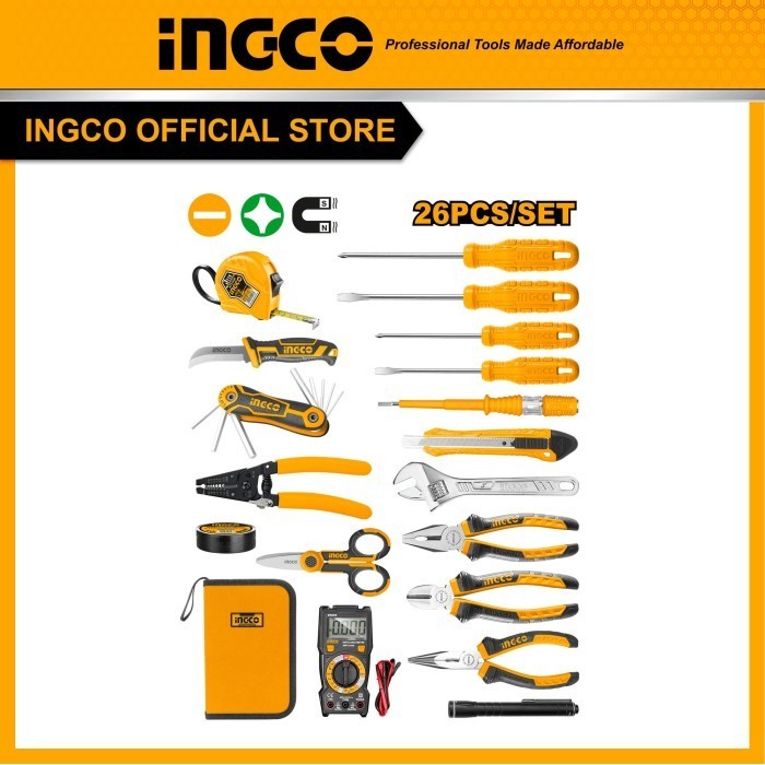 INGCO HKETS0261 26pcs Electricians Tool Kit Set Perkakas Elektrik
