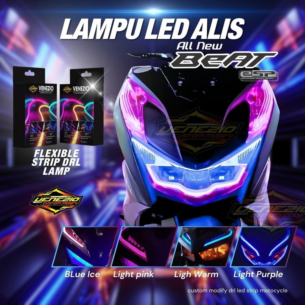 SEPAKET LAMPU ALIS LED DRL NEW BEAT DELUXE 2020 2021 2022 2023 BONUS DEVIL EYES ALIS SEIN BEAT DELUX