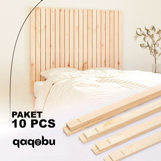 10PCS Wall Batten Wall Molding Wall Moulding Lis Kayu Pinus Jati Belanda Dinding Profil Kayu Wall Pa