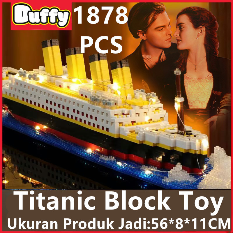 yt55fx [Duffy toys](COD) 1878 Pcs Kapal Titanic Mainan / Set Blok Bangunan Titanic Mainan Titanic Bl