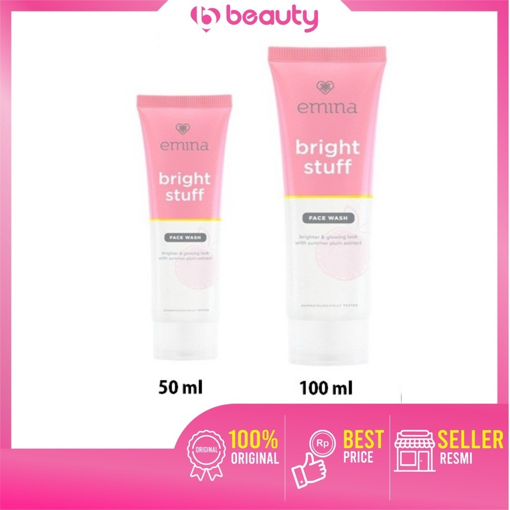 Emina Bright Stuff Face Wash 50ml/100ml / Sabun Cuci Muka Emina