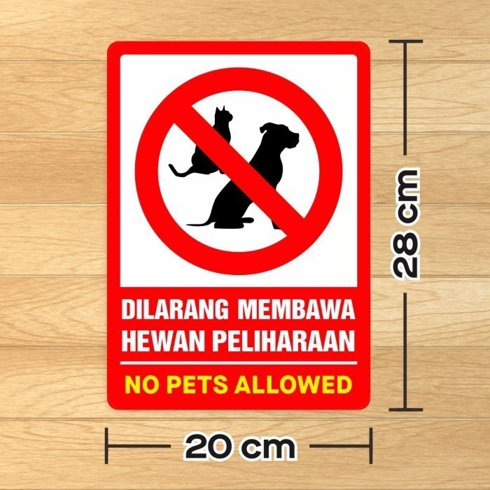 

Sticker Dilarang Membawa Hewan Peliharaan Stiker Sign Vinyl Tahan Air No Pets Allowed