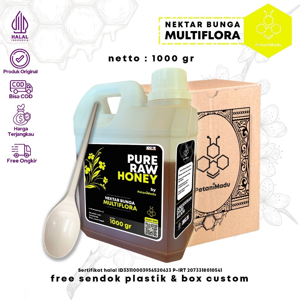 

Distributor Madu Akasia Murah dan Berkualitas Madu Asli 100% - Madu Murni Nektar Multiflora 1 Kg - Pure Natural Raw Honey