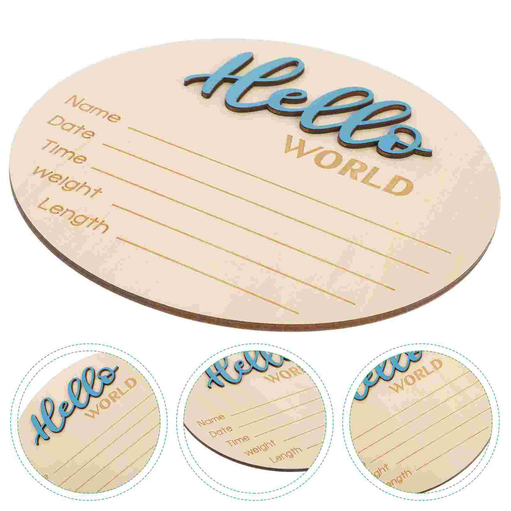 

Emblems Baby Birth Sign Card Announcement Name For Newborn Craft Pendant Photography Prop Infant Hospital Baby Shower Board