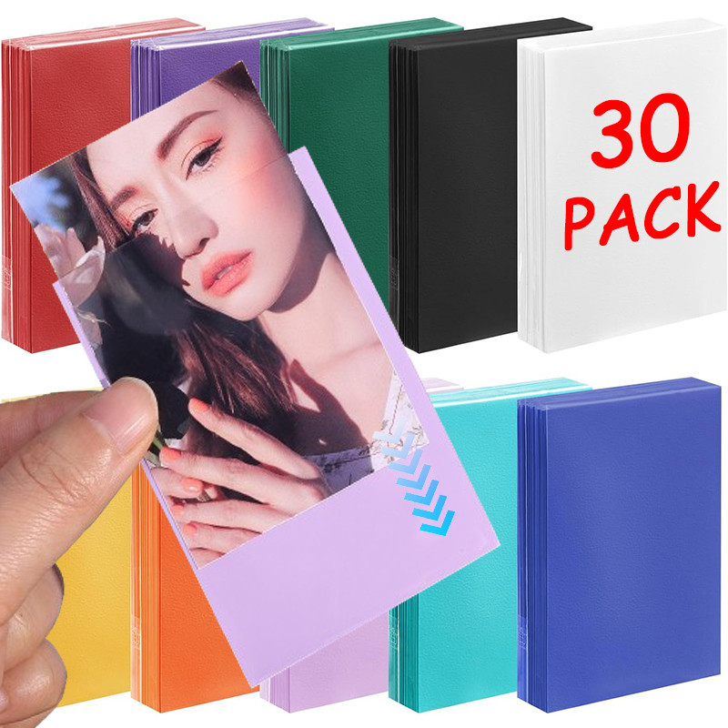 

30Sheet Kpop Card Sleeves Color Storage Cover For Photographic Albums Postcards Game Cards Protector Clear Waterproof Case