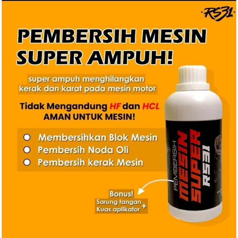 RS31 Cairan Pembersih Mesin Super 500ML - Penghilang Kerak, Kotoran, Motor & Mobil/Engine