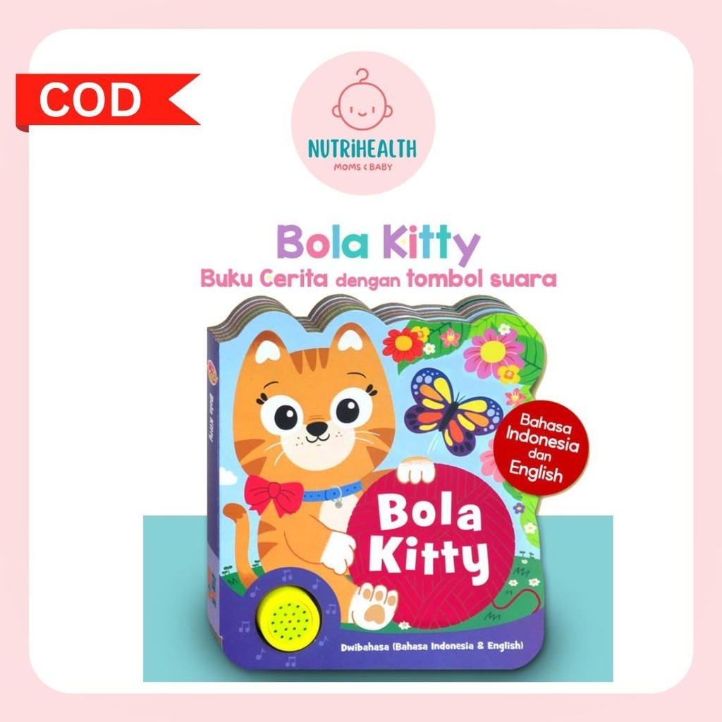 GinukGinuk Books Bilingual Bola Kitty Story Board Book with fun sound (meow meow) - Bilingual