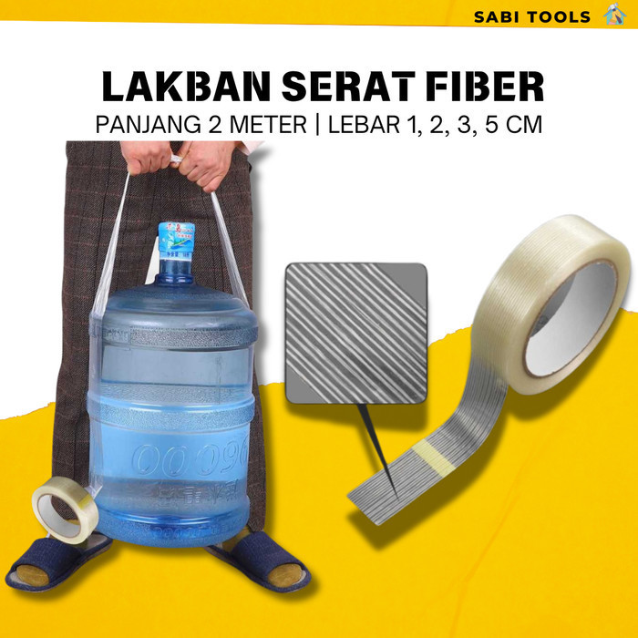 

Lakban Serat Fiber 25 Meter 1 2 3 5 CM Super Strong Grid Tape