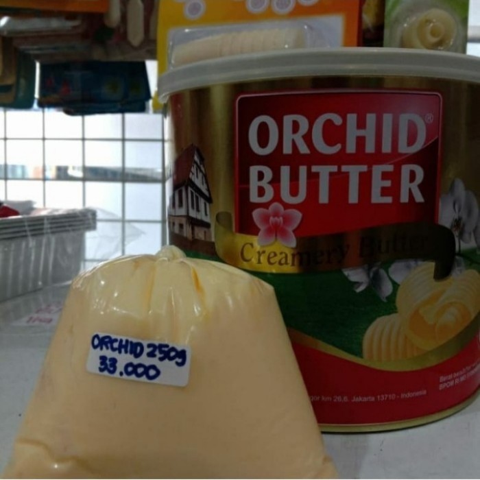 

TERJUAL ORCHID BUTTER ECERAN 250GR DARI KALENG 2KG, BAHAN CAKE/KUE/ROTI