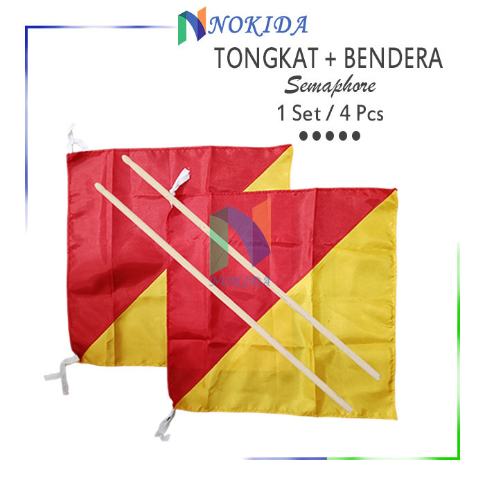 

Nokida Bendera Tongkat Semaphore 1 Set / Perlengkapan Pramuka Anak Sekolah