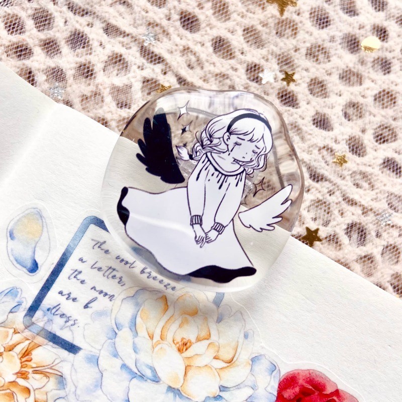 

Lovely Angel Floral Girl Flower Arcry Clamp Paper Clip Photo Hoder Snack Sealing Clip DIY Scrapbooking Bill Stamp Storage