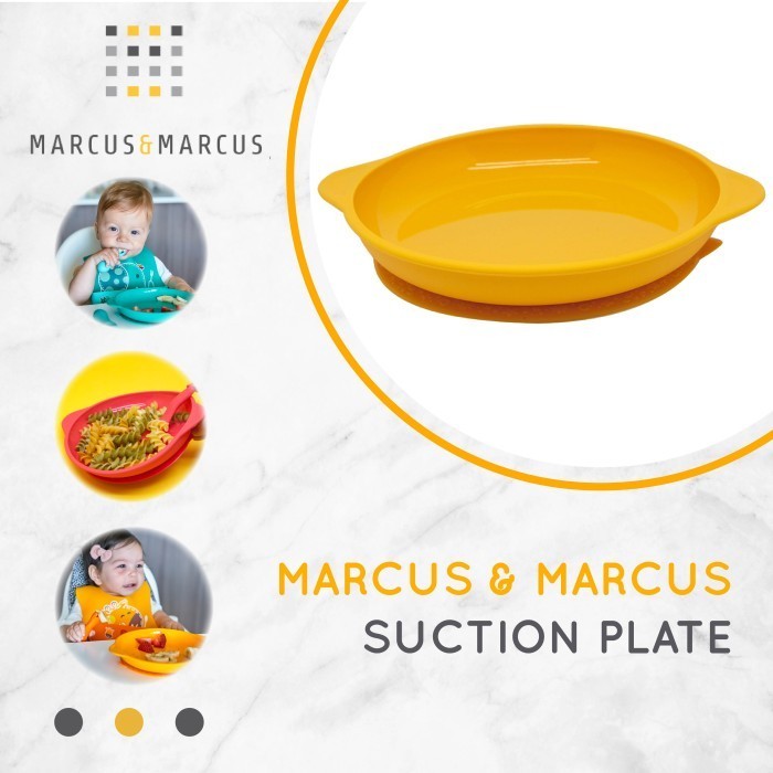 Marcus&Marcus Silicone Suction Plate Yellow - Peralatan Makan MPASI