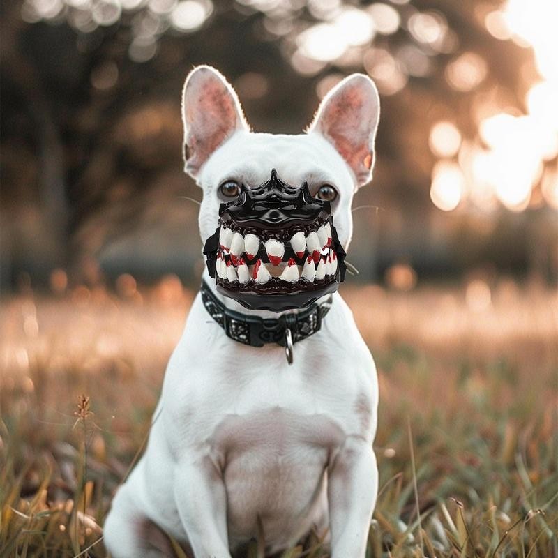 Halloween Dog Muzzle With Teeth Creepy Dog Costume With Large Teeth Spooky Prop Halloween Dog Costum