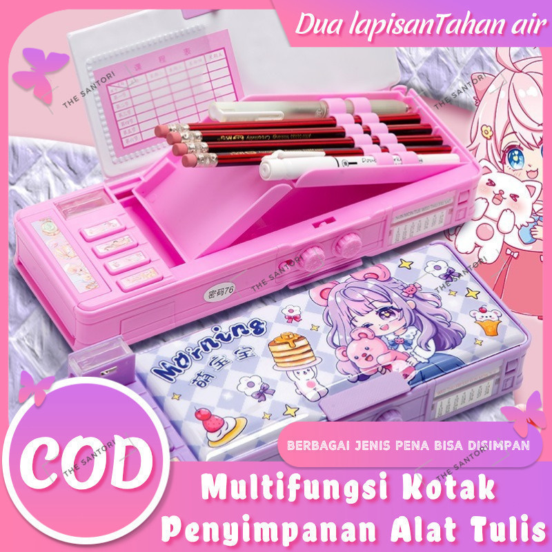 

Multifungsi Lapis Ganda Berkapasitas Besar Lucu Tempat Pensil Anak Perempuan/Kotak Pensil Alat Tulis Plastik Berkapasitas Besar-Termasuk Rautan