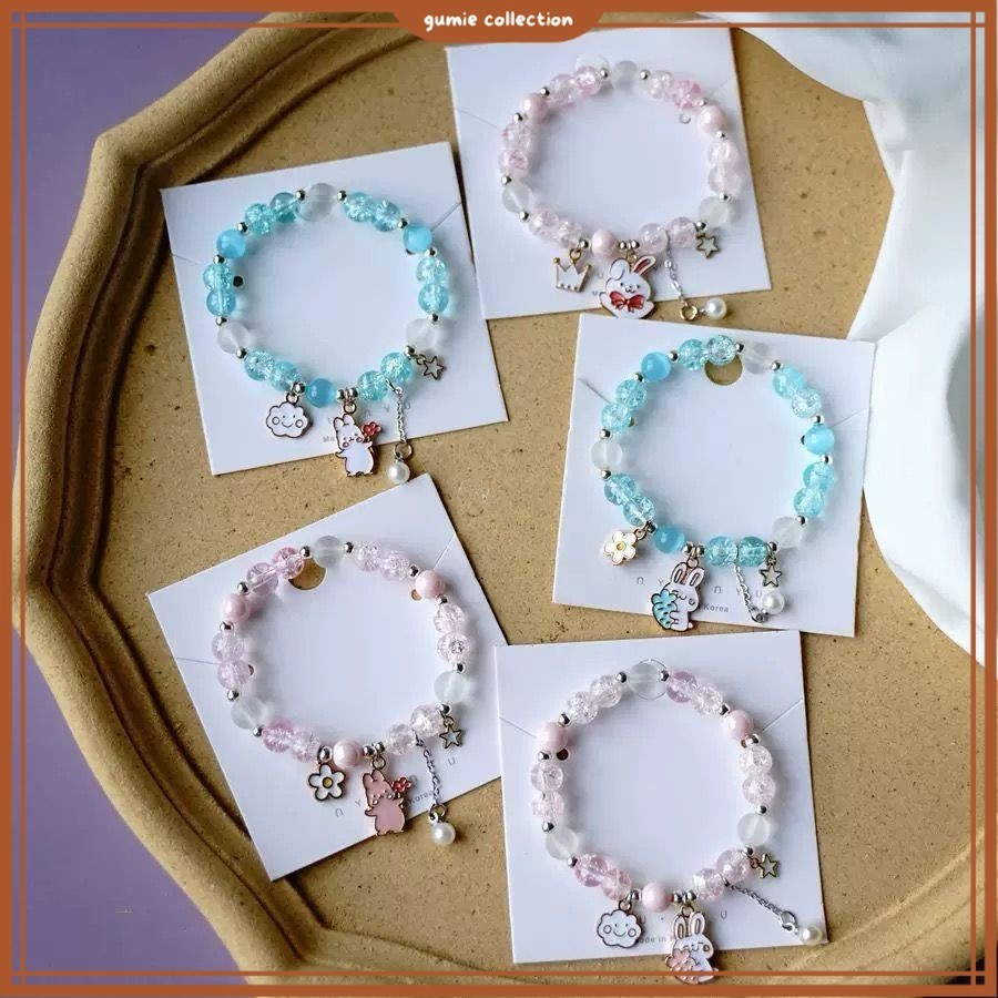 GC - GELANG TANGAN KRISTAL KOREAN STYLE / BRACELET GELANG TANGAN COUPLE / GELANG TALI KOREA BESTIE