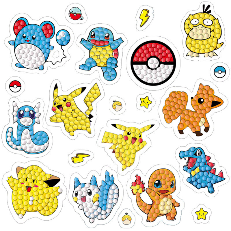 

Cartoon Stickers DIY Diamond Painting Handmade Diamond Embroidery Luggage Stickers Cute Puzzle Children's Handmade Mosaic Set