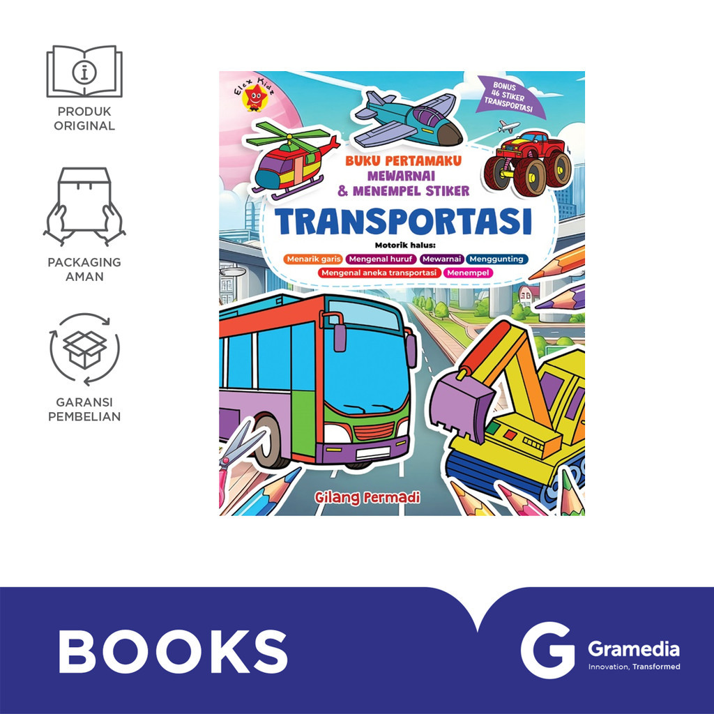 Buku Pertamaku Mewarnai & Menempel Stiker Transportasi