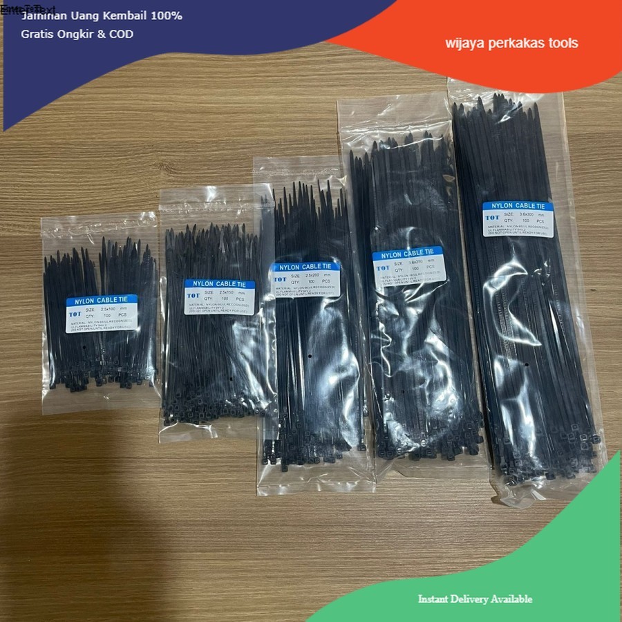 

Kabel ties 10cm 15cm 20cm 25cm 30cm nylon cable ties hitam