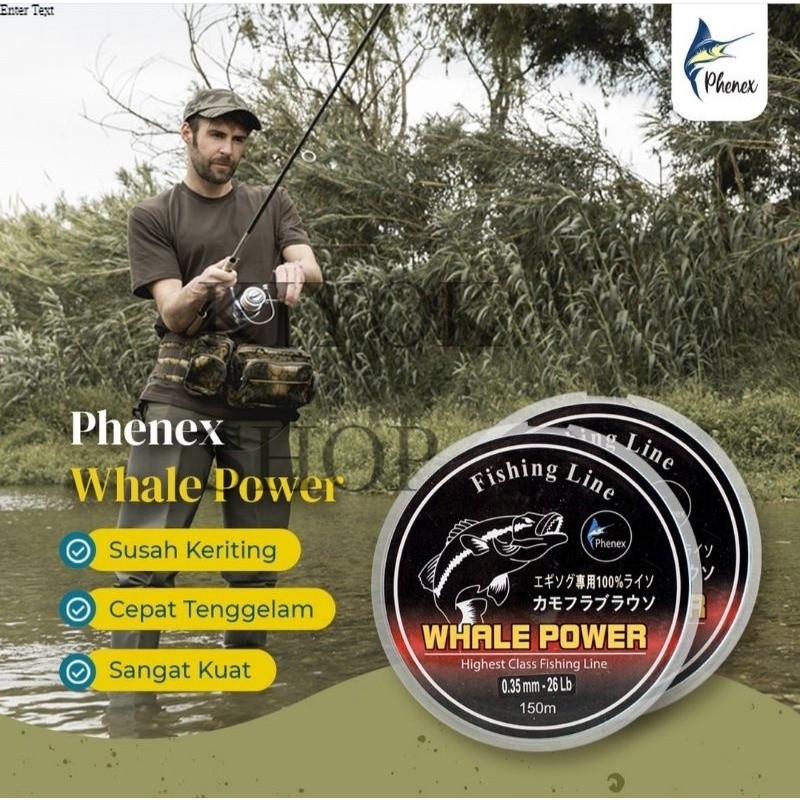 kiyokshop SENAR PHENEX WHALE POWER CLEAR 150M murah laris semarang