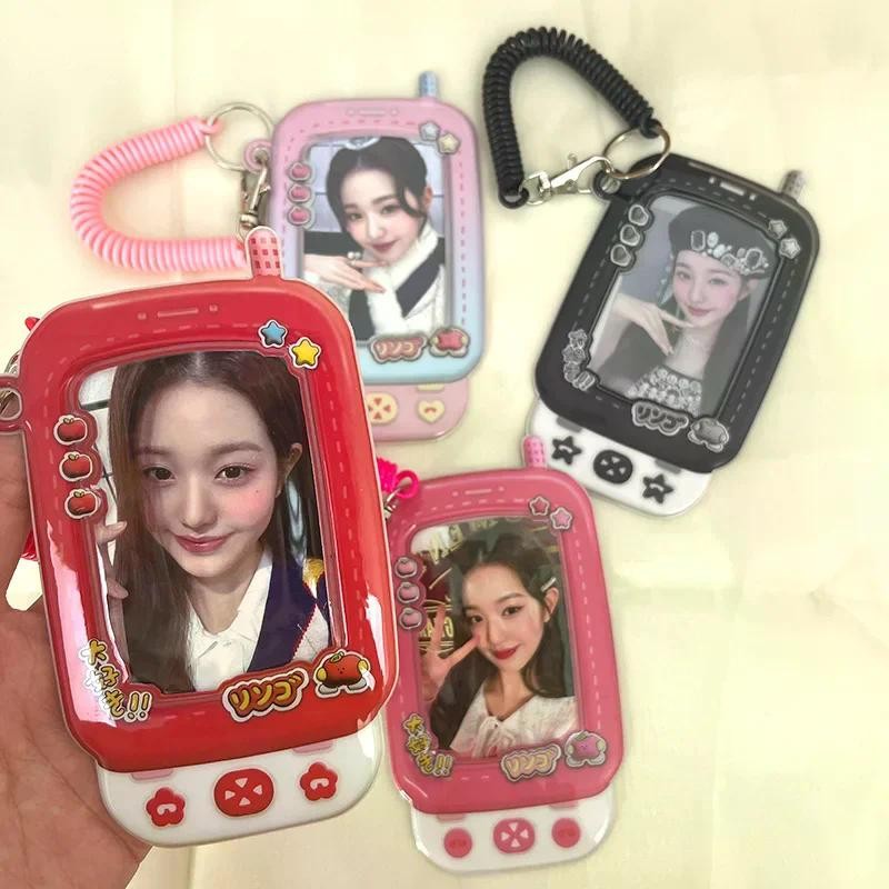 Kpop Photocard Holder Mobile Phone Photo Frame Cards Case Keychain Ins Idol Photo Card Sleeves Kpop 