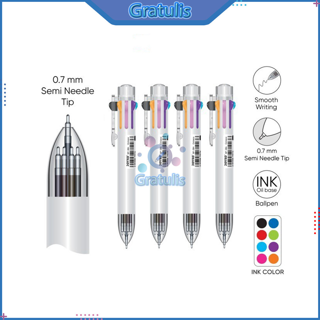 

BALLPOINT JOYKO BP-384 [1 PCS/8 WARNA] / PENA BALL PEN POLPEN BULPEN PULPEN WARNA WARNI / ALAT TULIS SEKOLAH BOLPEN TINTA HITAM BIRU MERAH