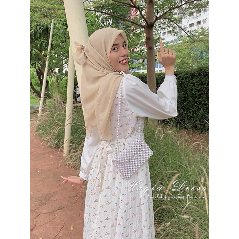 Hagia Overall Dress Gamis Bunga Hagia