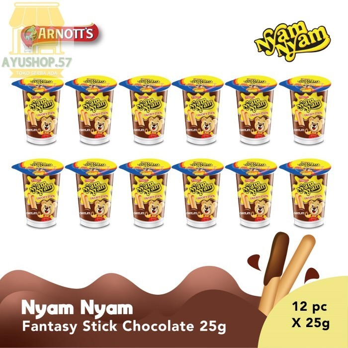 

Nyam nyam fantasy stick Coklat [25gr x 12pcs] - AYUSHOP57